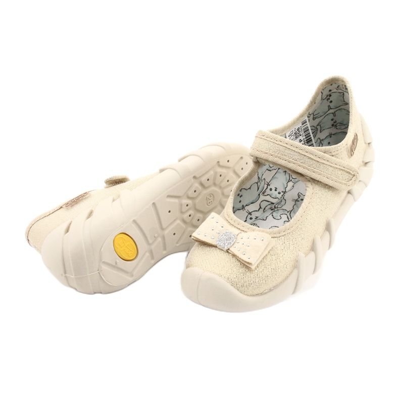 Zapatillas para niños de Befado con un arco 109p206 de oro dorado 4 Zapatillas para niños de Befado con un arco 109p206 de oro dorado 4