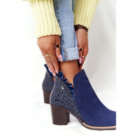 Botas de piel de mujer con tacón alto Maciejka Azul marino 04833-17 1