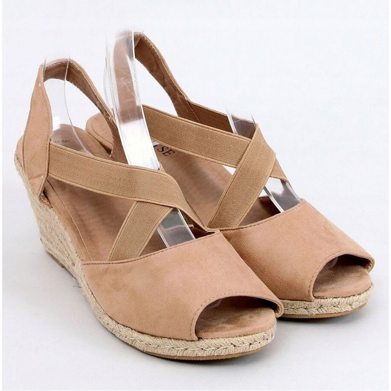 Sandalias alpargatas sobre cuñas beige 9R38 Caqui 1