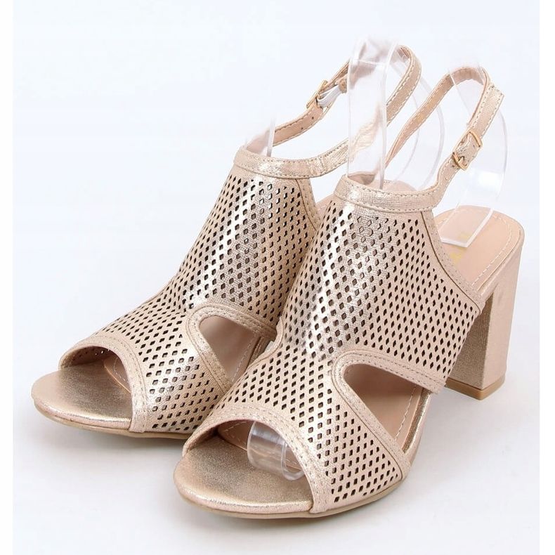 Sandalias de tacón dorado F1877 Gold 1 Sandalias de tacón dorado F1877 Gold 1