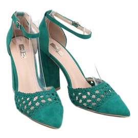 Zapatos de salón tacones altos verde expuesto 1JB-19228 Verde 1