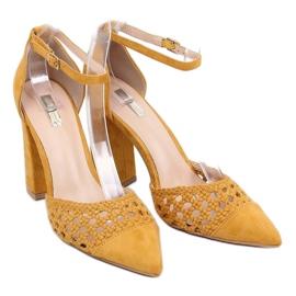 Zapatos de salón tacones expuestos miel 1JB-19228 Amarillo 1 Zapatos de salón tacones expuestos miel 1JB-19228 Amarillo 1
