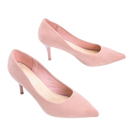 Salón rosa con tacón de aguja de ante ecológico Anissa 2