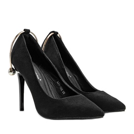 Bombas negras en un alfiler con joyas Christine negro dorado 1 Bombas negras en un alfiler con joyas Christine negro dorado 1