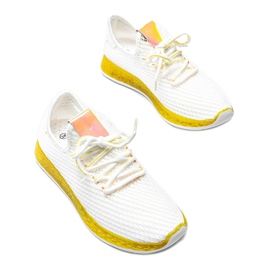 Zapatos sin cordones Marley en blanco y amarillo 2