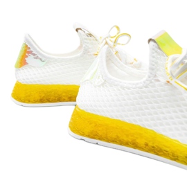 Zapatos sin cordones Marley en blanco y amarillo 3