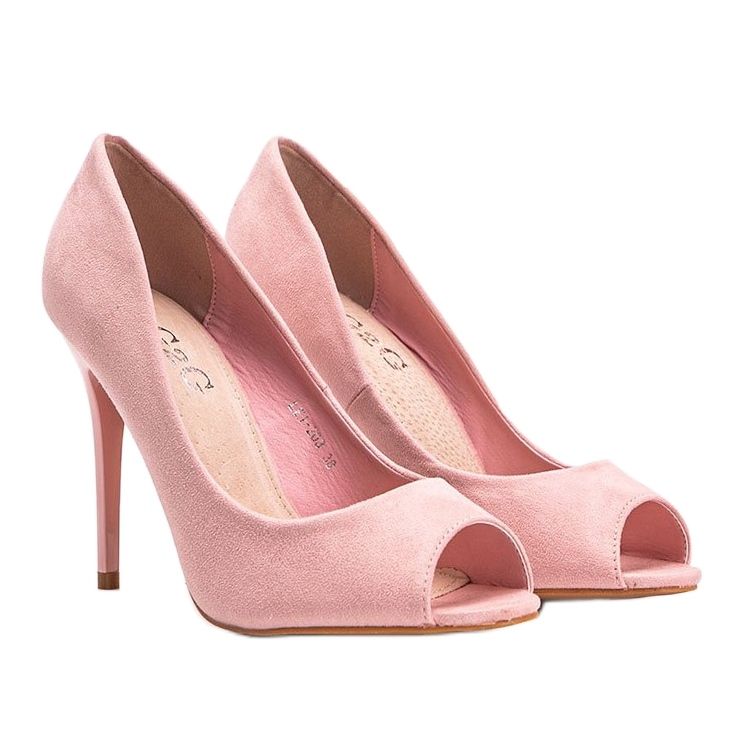 Zapatos de tacón rosas con tacón de aguja de Janessa rosado 1