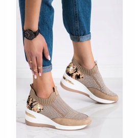 ARTIKER Zapatillas sin cordones con estampado Moro marrón 3
