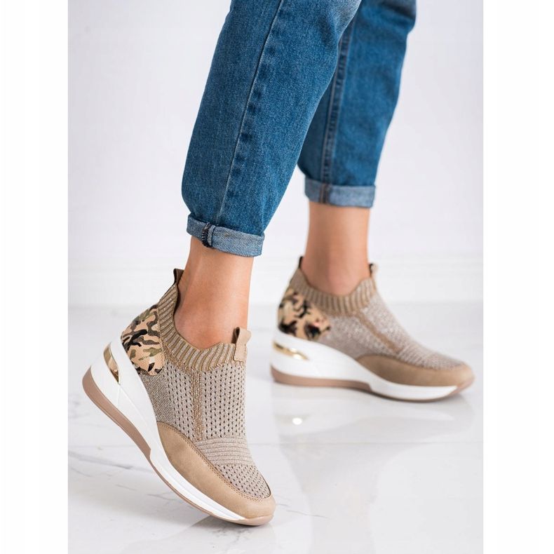 ARTIKER Zapatillas sin cordones con estampado Moro marrón 1