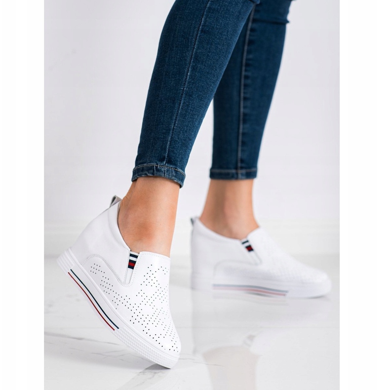 Filippo Zapatos de cuña de cuero blanco 1 Filippo Zapatos de cuña de cuero blanco 1