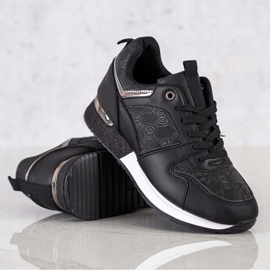 SHELOVET Zapatillas Negras Con Patrones negro 1