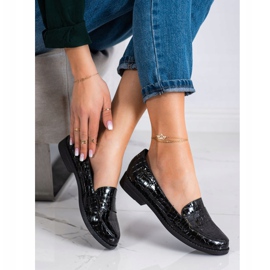 SHELOVET Mocasines lacados en negro 3
