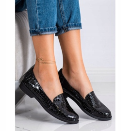 SHELOVET Mocasines lacados en negro 1