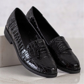 SHELOVET Mocasines lacados en negro 2
