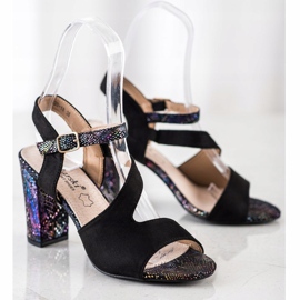 S. BARSKI Sandalias Con Tacón Decorativo S.BARSKI negro 1