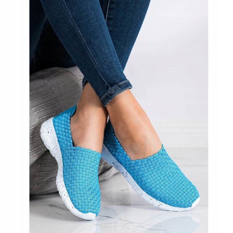 Sabatina Slipons trenzados azules 1
