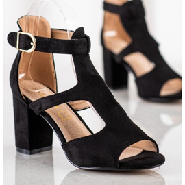 Sabatina Sandalias negras con estilo en una barra negro 3