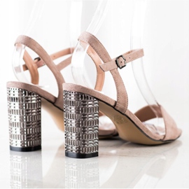 S. BARSKI Sandalias Kalsic con Tacón Decorativo beige 3