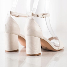 Goodin Sandalias clásicas de tacón alto beige 3