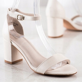 Goodin Sandalias clásicas de tacón alto beige 4