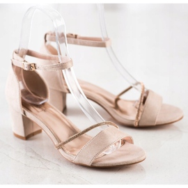 Goodin Sandalias Elegantes Con Circonita beige dorado 1