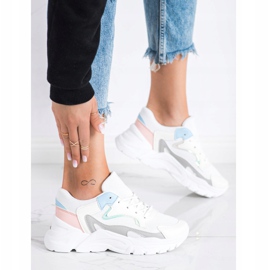 SHELOVET Zapatillas con estilo en la plataforma blanco azul rosado gris 2