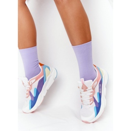 Zapatos Deportivos de Mujer Memory Foam Big Star HH274809 Blanco-Rosa violeta azul rosado 2
