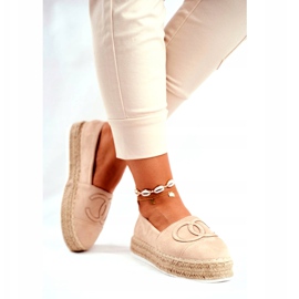 PS1 Alpargatas De Mujer Con Plataforma De Paja Beige Febi 2