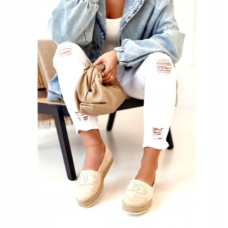 PS1 Alpargatas De Mujer Con Plataforma De Paja Beige Febi 1