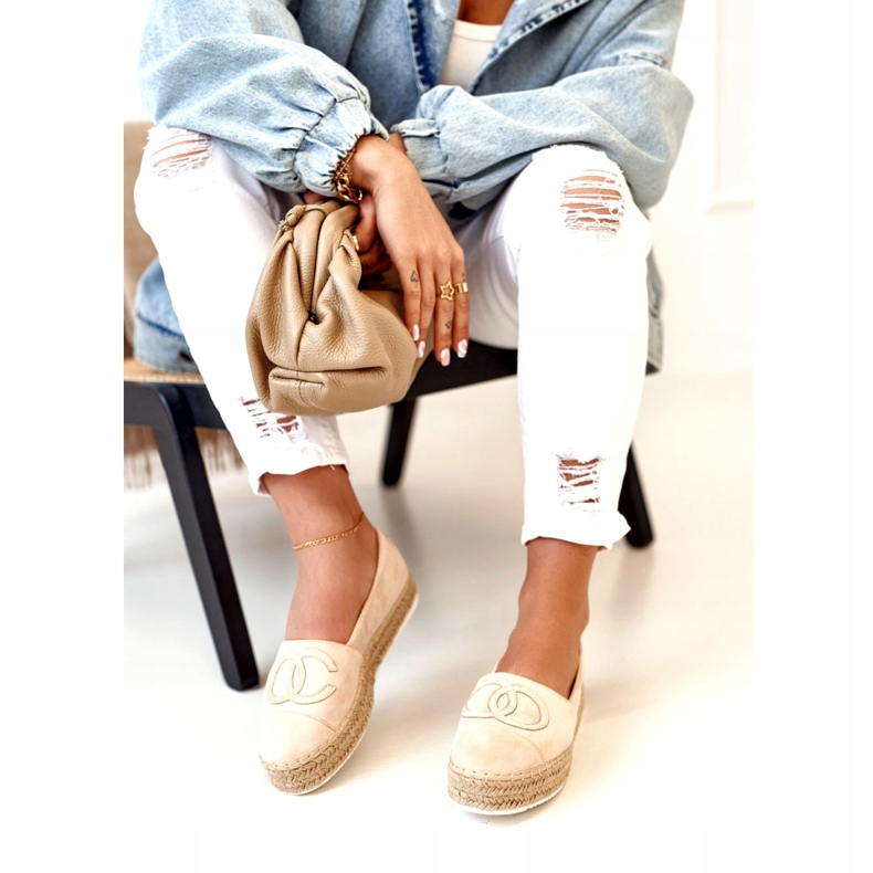 PS1 Alpargatas De Mujer Con Plataforma De Paja Beige Febi 5