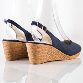 Goodin Bombas de cuña cómodas azul marino 2