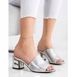 Goodin Pantuflas Con Tacón Decorativo plata 3