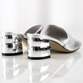 Goodin Pantuflas Con Tacón Decorativo plata 4