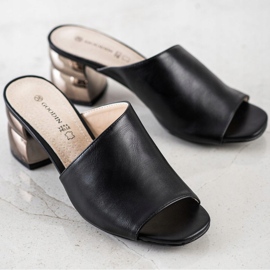 Goodin Pantuflas Con Tacón Decorativo negro 1 Goodin Pantuflas Con Tacón Decorativo negro 1