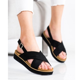 Goodin Sandalias negras en la plataforma negro 2