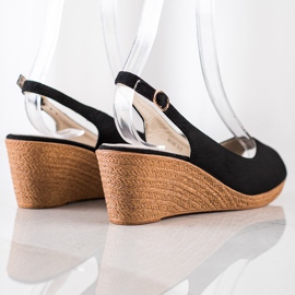 Goodin Sandalias de cuña casual negro 1