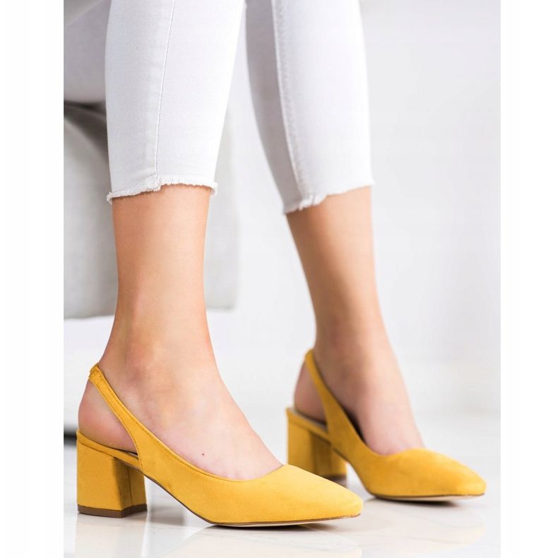 Goodin Zapatos sin cordones con talón expuesto amarillo 1