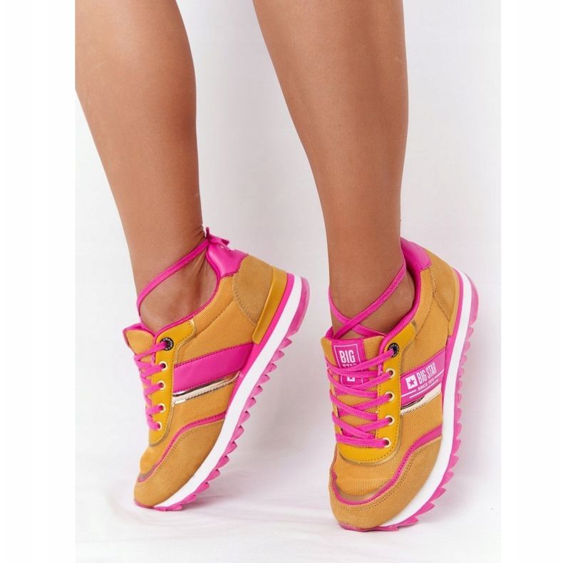 Zapatos Deportivos Mujer Memory Foam Big Star HH274273 Amarillo rosa 2