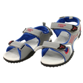 American Club Sandalias grises Inserto de cuero para niños American 1