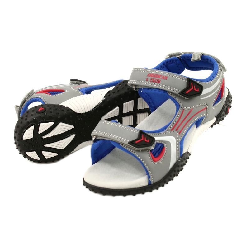 American Club Sandalias grises Inserto de cuero para niños American 2