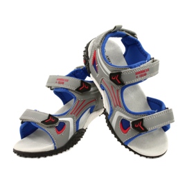 American Club Sandalias grises Inserto de cuero para niños American 4
