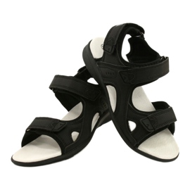 American Club Sandalias Deportivas Inserción de cuero HL09 / 21 Negro 4