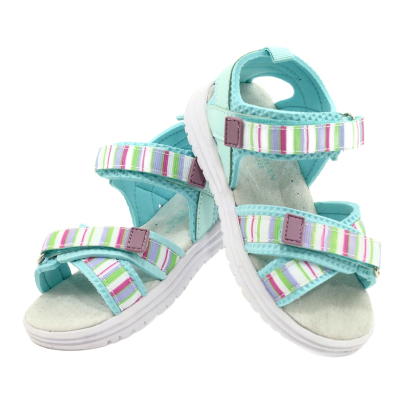 Inserto de cuero de sandalias para niños para velcro american club rl44/21 colorido multicolor 3