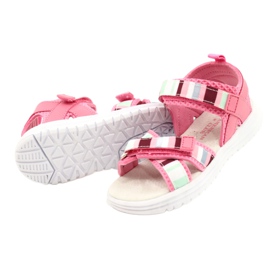 American Club Sandalias de niñas de cuero Velcro Insert Arman Club Pink RL44/21 rosado 2