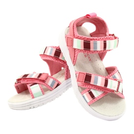 American Club Sandalias de niñas de cuero Velcro Insert Arman Club Pink RL44/21 rosa 4