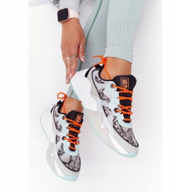Zapatos Deportivos Mujer Memory Foam Big Star HH274324 Gris-Verde naranja 10