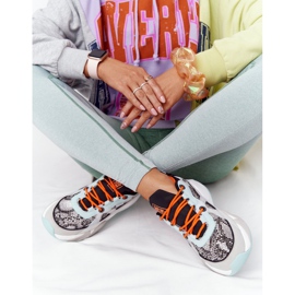 Zapatos Deportivos Mujer Memory Foam Big Star HH274324 Gris-Verde naranja 6