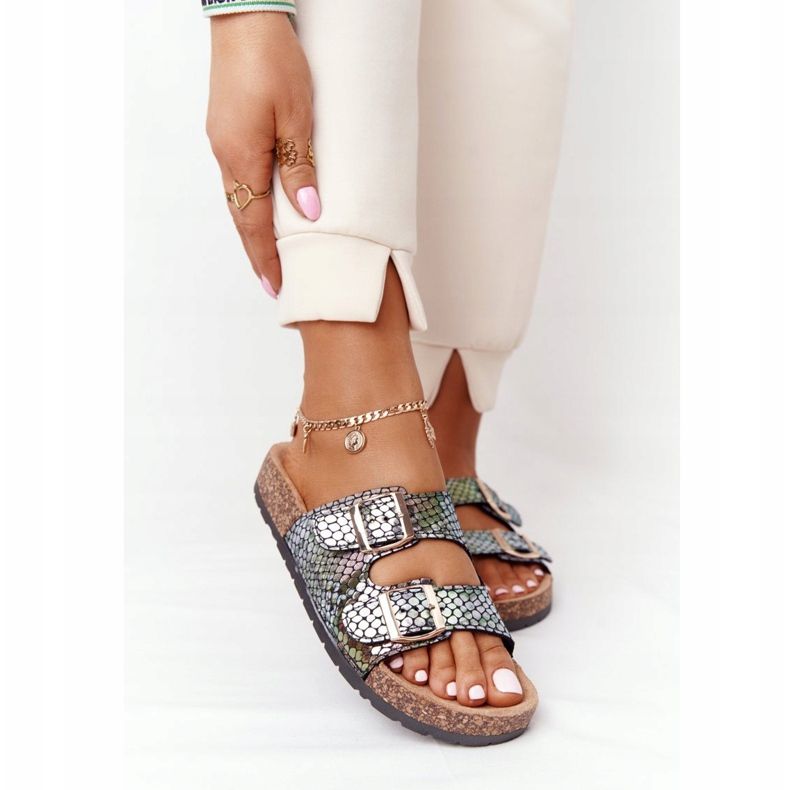 MSMG Sandalias Boa Negras Con Suela De Corcho negro multicolor 2