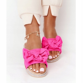 MSMG Pantuflas De Goma Con Lazo Andrea Rosa beige rosado 3