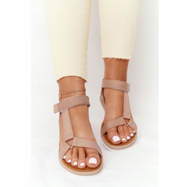MSMG Sandalias de mujer con suela de goma Brown Stranger marrón caqui 4